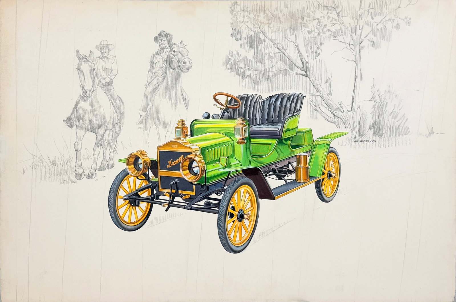 (2) Gale Hendrickson Car Paintings - 6