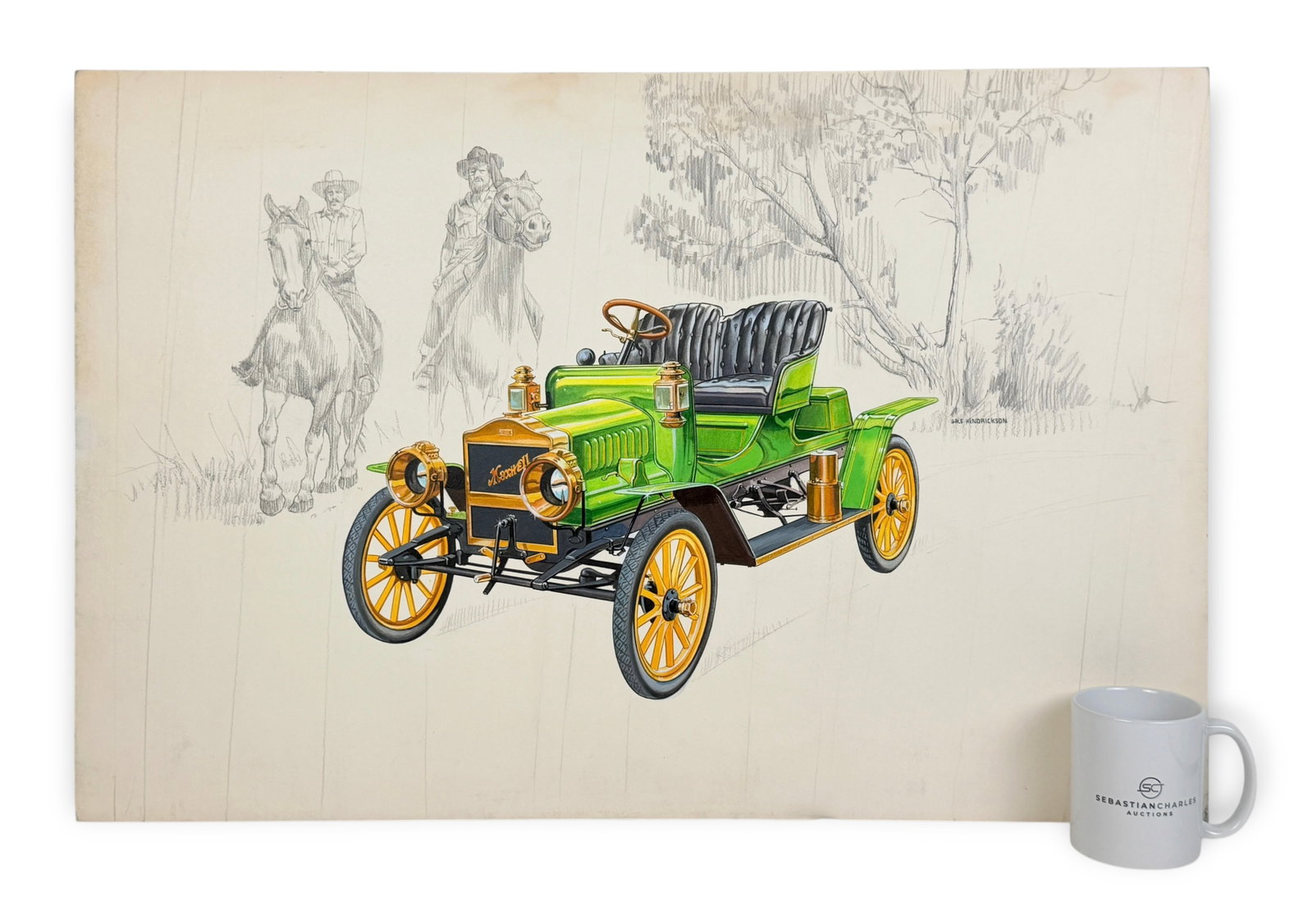 (2) Gale Hendrickson Car Paintings - 9