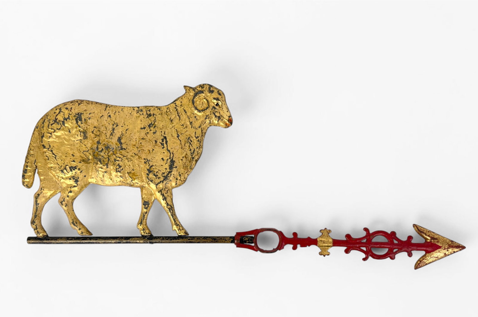 Antique Gold Colored Ram Weathervane (1 of 4)