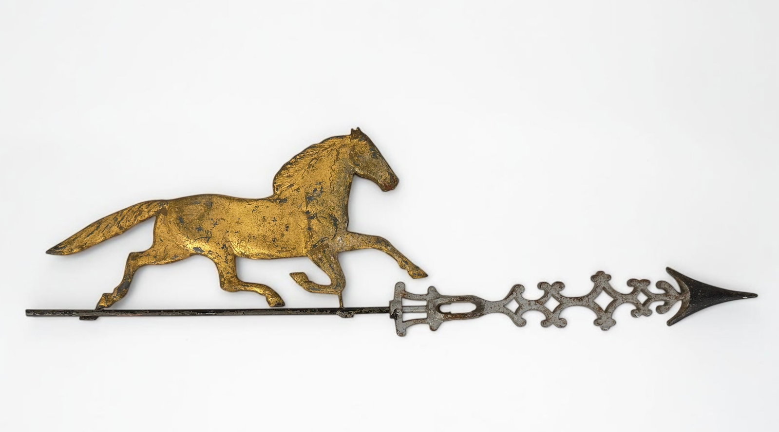 Antique Gold-Colored Horse Weathervane (1 of 4)