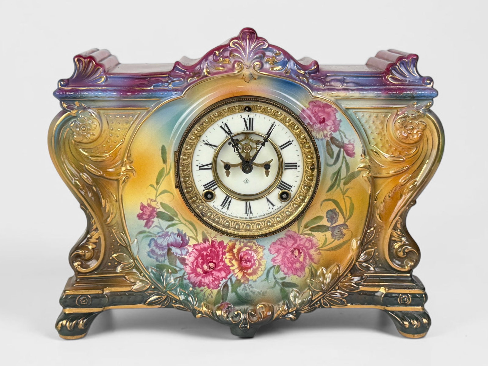 Ansonia "La Vinda" Procelain Mantel Clock (1 of 10)