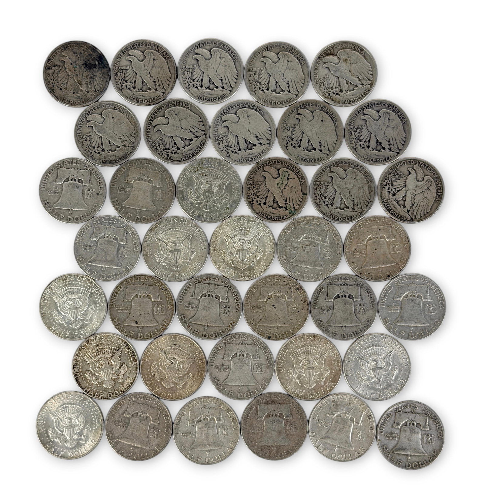 (38) Silver Half Dollars - 2
