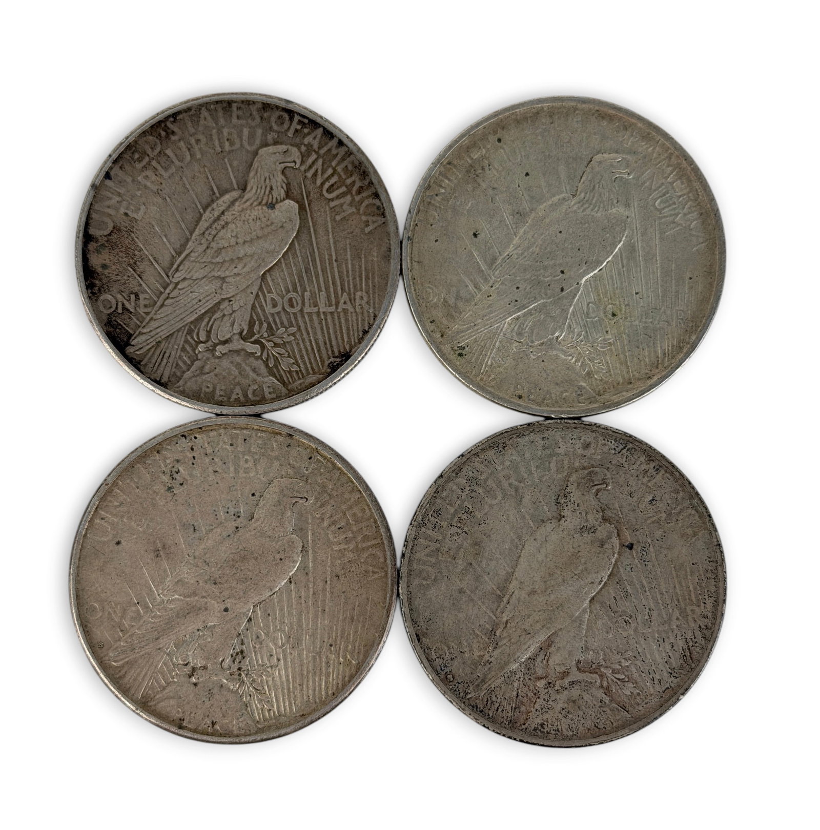 (4) Silver Peace Dollars - 2