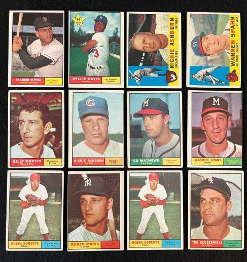 1960 Topps 1961 Topps Baseball Cards Stars and Commons (1 of 4)