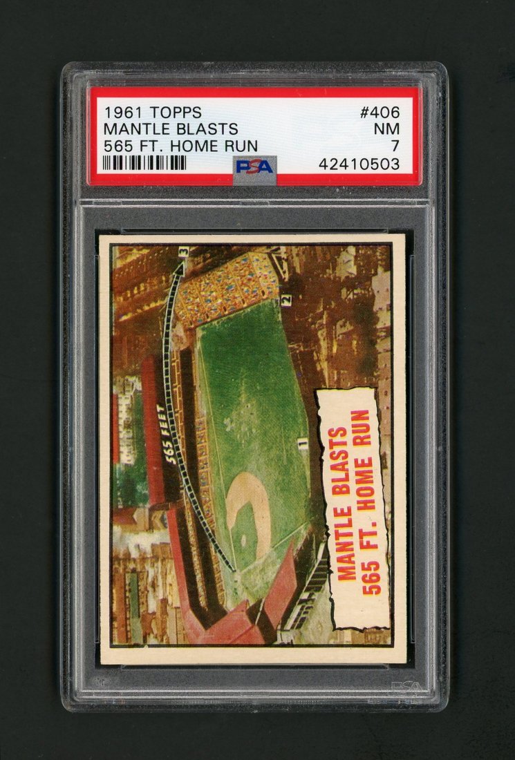 1961 Topps Mantle Blasts #406 PSA 7 (1 of 2)