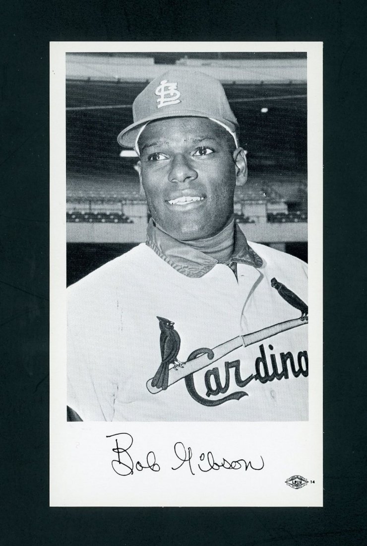 1968 Bob Gibson St. Louis Cardinals Team Photo Card: 1968 Bob Gibson St. Louis Cardinals Team Photo Card