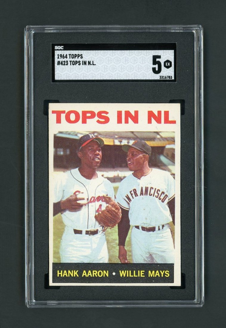 1964 Topps #423 Topps In N.L. Aaron Mays SGC 5 (1 of 2)