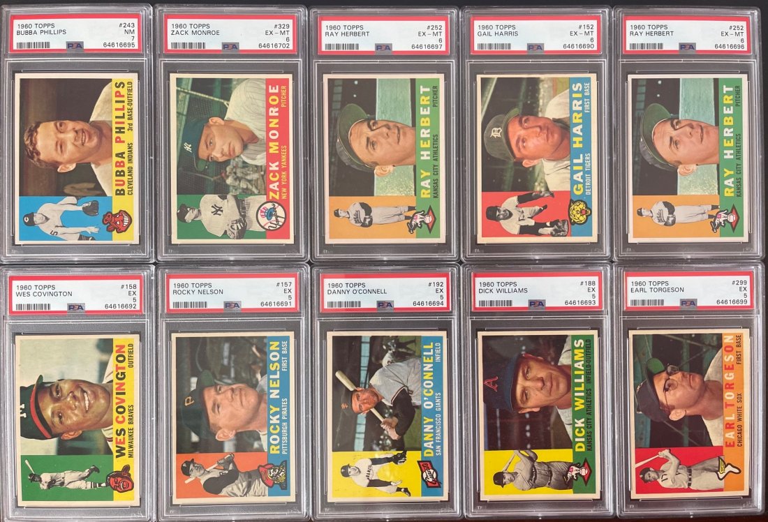 1960 Topps Baseball Graded and Raw Card Lot EX to NM (1 of 9)