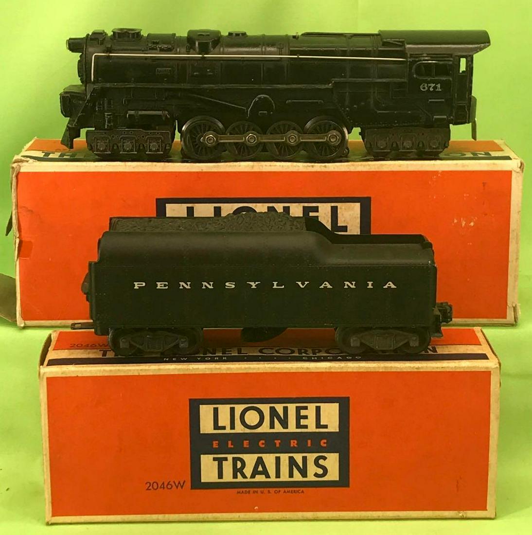 Lionel O gauge 671 PRR Steam Turbine and 2046W PRR (1 of 10)