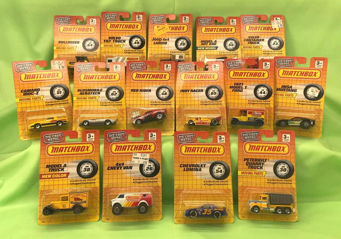 Assorted Matchbox group of fifteen die-cast cars Mint (1 of 1)