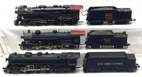 HO gauge Rivarossi NYC 5405 4-6-4 CBQ 5508 2-8-2 CBQ: HO gauge Rivarossi NYC 5405 4-6-4 CBQ 5508 2-8-2 CBQ 3001 4-6-2 steam locomotives. Rivarossi NYC 5405 4-6-4 appears to be factory decorated. CB&Q 5508 2-8-2 is unmarked and custom decorated in