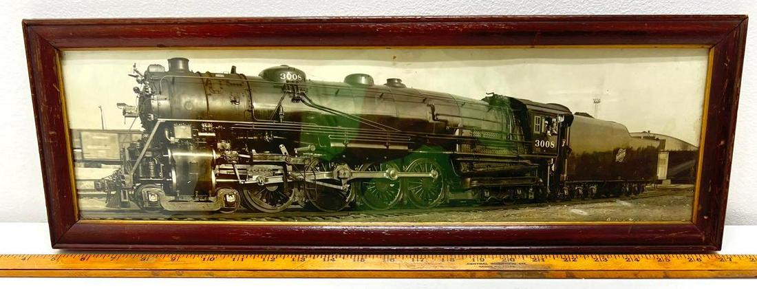22 3/4 X 7 5/8 Framed Chicago and Northwestern Loco (1 of 7)