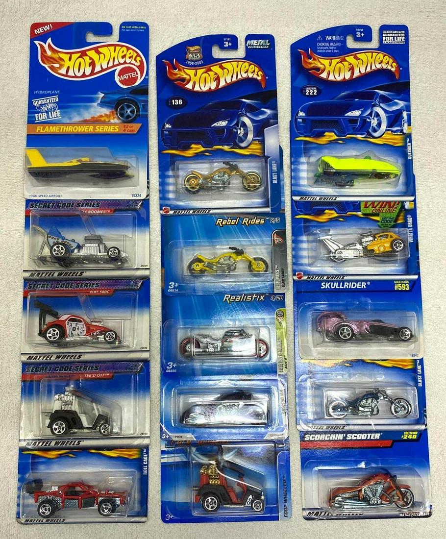 Modern Hot Wheels Lot of (15) assorted late 90's and (1 of 17)