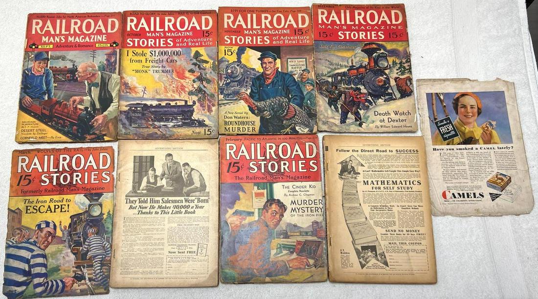 Seven Railroad Mans Magazine September 1931 Through: Seven Railroad Mans Magazine September 1931 Through March 1932, September 1931 "Adventure & Romance", October 1931, " I Stole $1,000,000 From Fright Cars", November 1931, "Roun