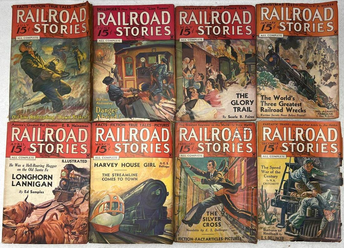 Eight Railroad Stories Dec 1934 to July 1935 The Glory: Eight Railroad Stories Dec 1934 to July 1935 The Glory Trail Danger Ahead and More. This is a great lot in the series including, December 1934 "The Speed War Of The Century", january !935, 