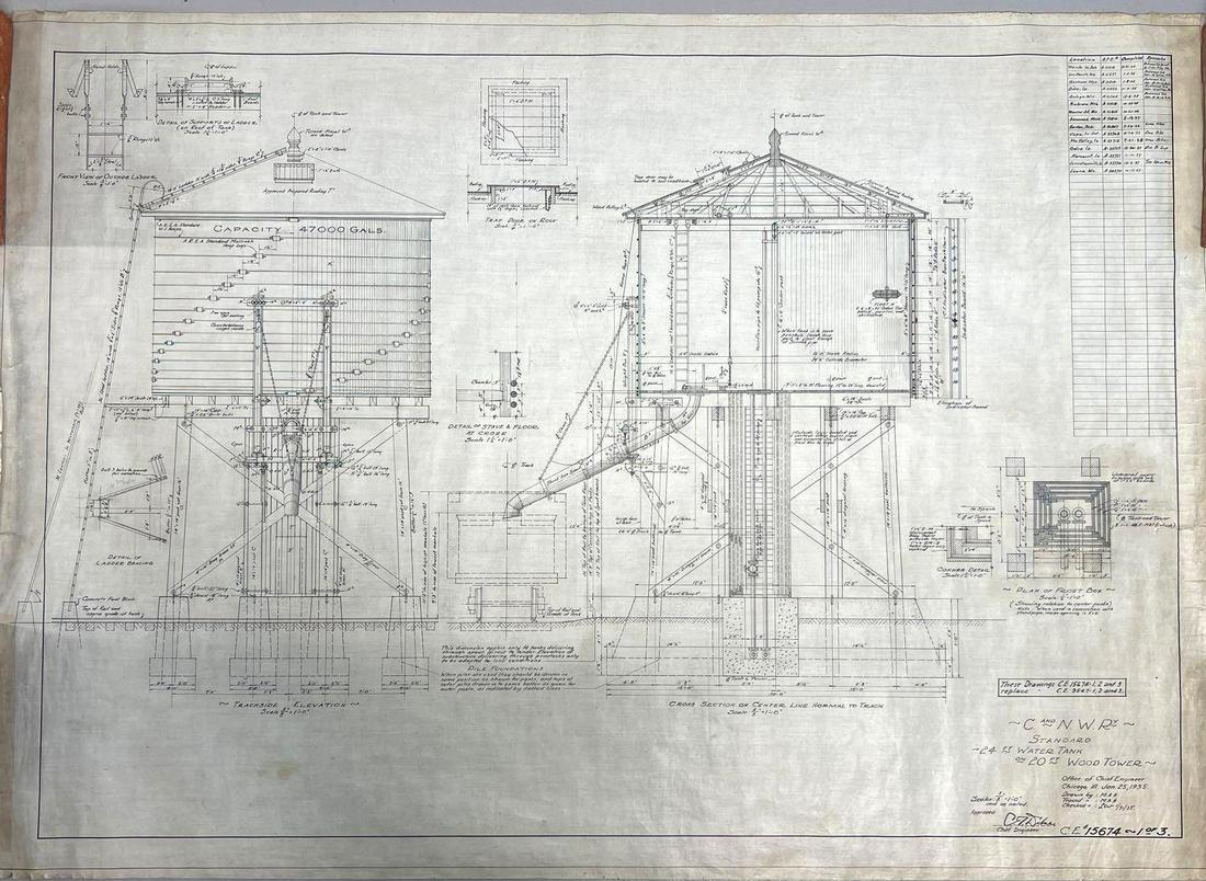 Chicago and Northwestern Railway Scale Blueprints for a (1 of 13)