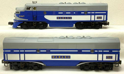 Modern Era Lionel O gauge 38386 Conventional Classics 2367 Wabash F3AB diesel locos in original