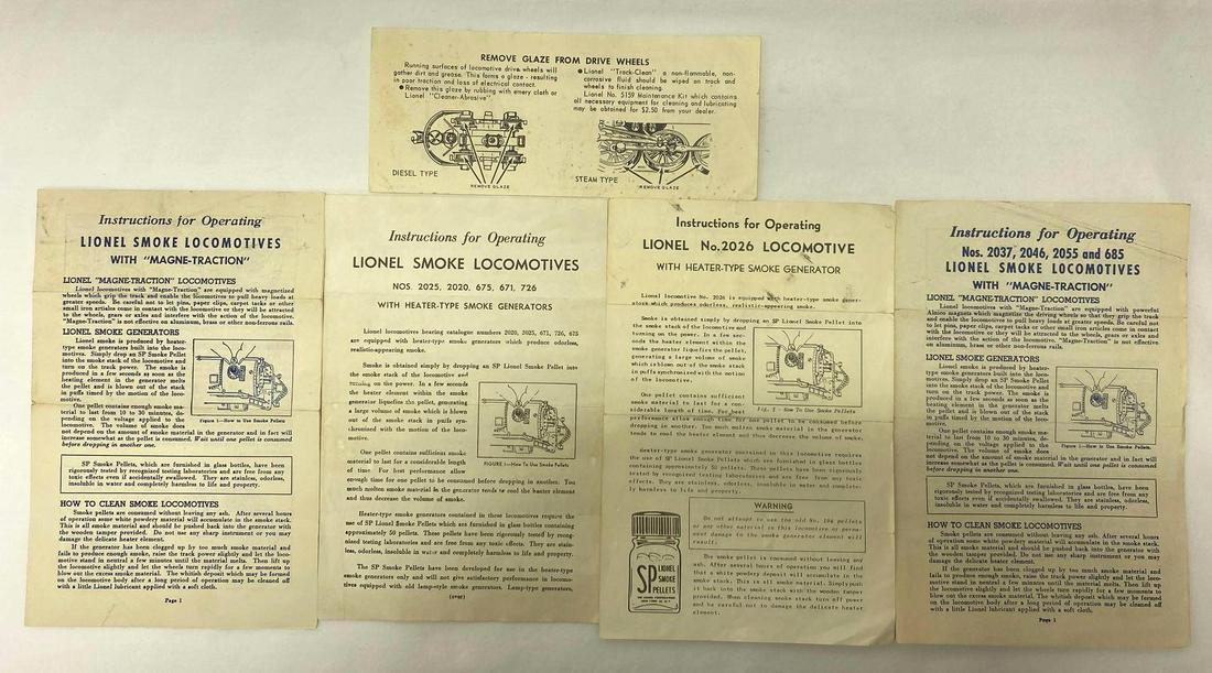 Postwar Lionel O gauge group of 5 locomotive instructions sheets 2023-61 671-210 2035-13 2035-13 (1 of 6)