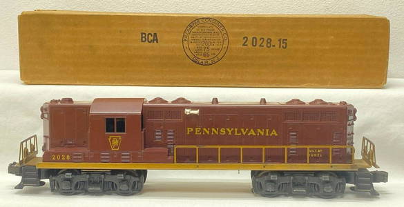 Postwar Lionel O gauge 2028 Pennsylvania GP-9 super strong lettering in original box