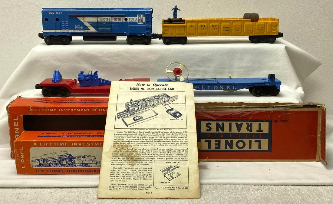 Postwar Lionel O gauge 3562-50 in OB 3349 in OB 3830 in OB 3530 (1 of 9)