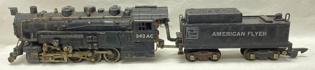 Postwar American Flyer S gauge 342AC NKP 0-8-0 steam switcher locomotive and tender (1 of 6)