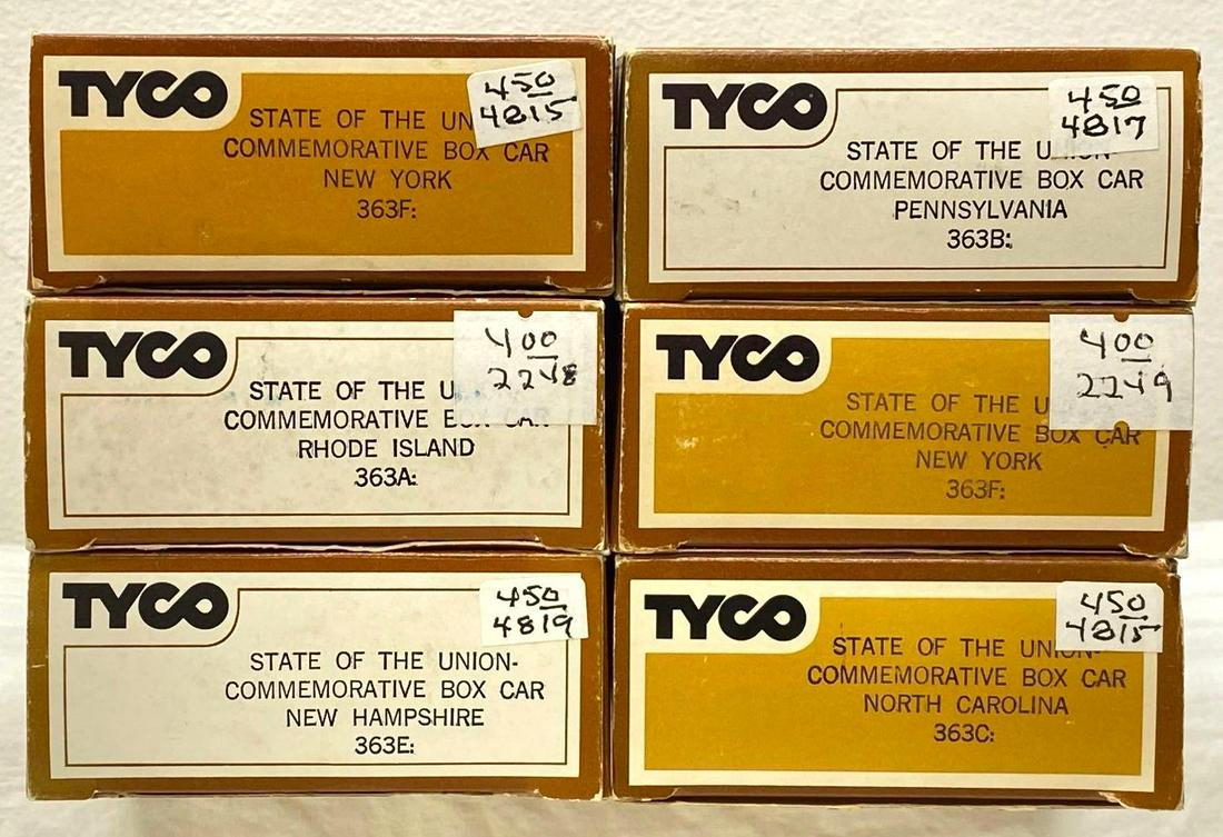 HO Gauge Six Tyco State of The Union Commemorative NY RI NH PA NY NC in original boxes (1 of 4)