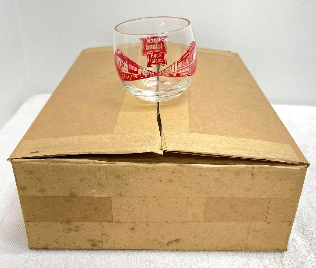 Six Rock Island NEW Old Fashioned Rocks Glasswear Red 630 Loco On Glass: Six Rock Island NEW Old Fashioned Rocks Glasswear Red 630 Loco On Glass. These are NEW, are still in the shipping box. There are no chips, cracks. No nicks in the paint on the glass. They have not bee