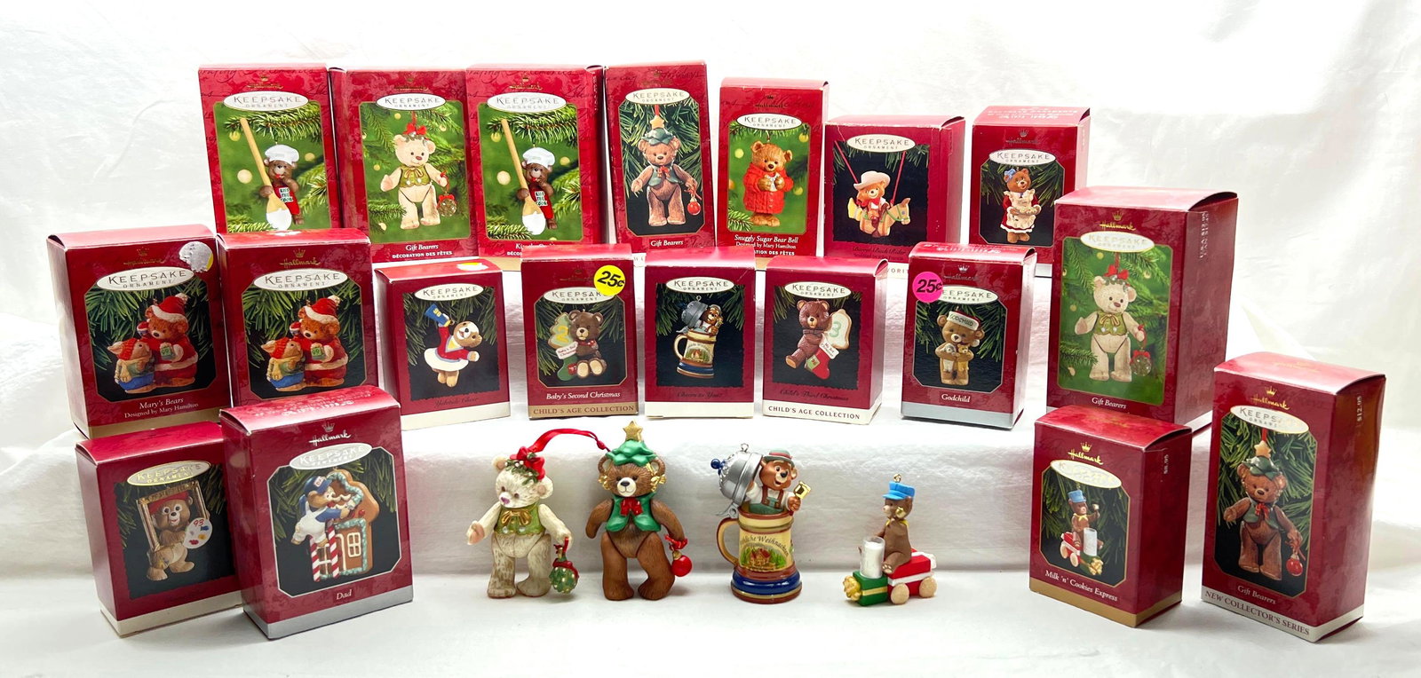 Hallmark Keepsake Ornaments Lot Of 19 Snuggly Sugar Bear Bell Barrel Back Rider And More (1 of 5)