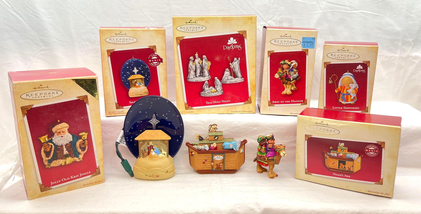 Hallmark Keepsake Christmas Ornaments A Lot Of Noahs Ark Away To The Manger Silent Night And More (1 of 8)