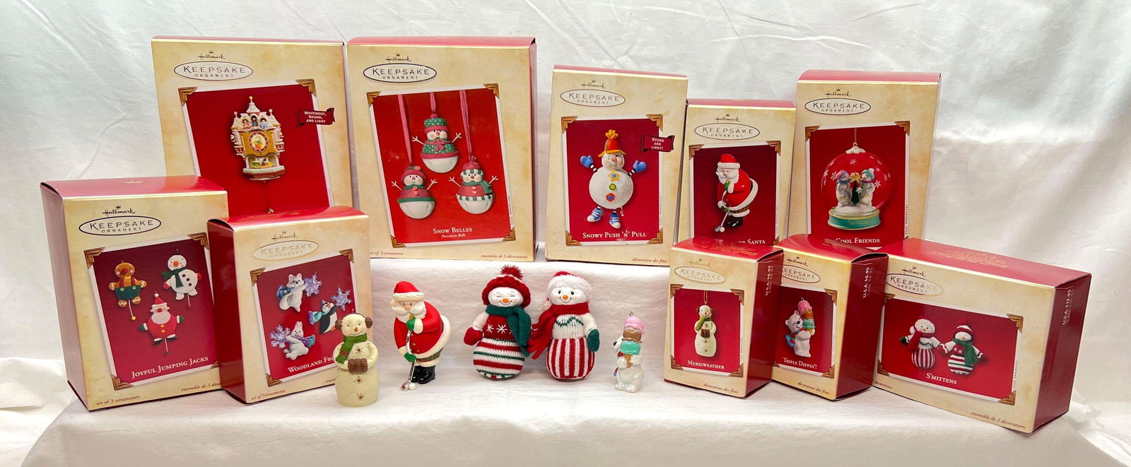 Hallmark Keepsake Ornaments Lot Of 10 Ticktock Workshop Snow Belles Snowy Push n Pull Smittens And (1 of 9)