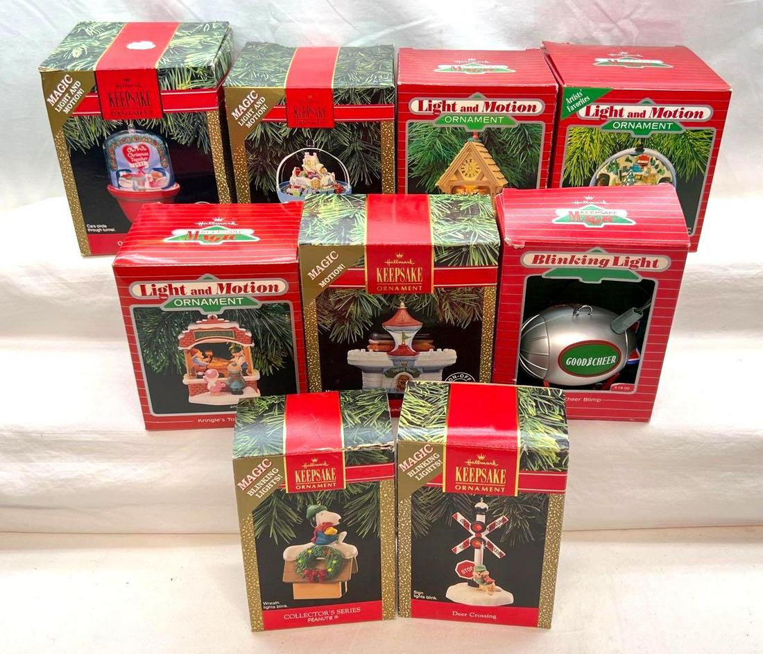 Hallmark Keepsake Ornaments Lot Of 9 Magic Light And Motion (1 of 7)