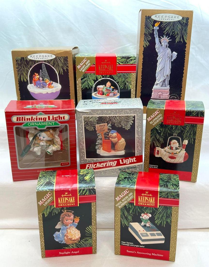 Hallmark Keepsake Ornaments Lot Of 8 Magic Light Sound And Motion (1 of 8)