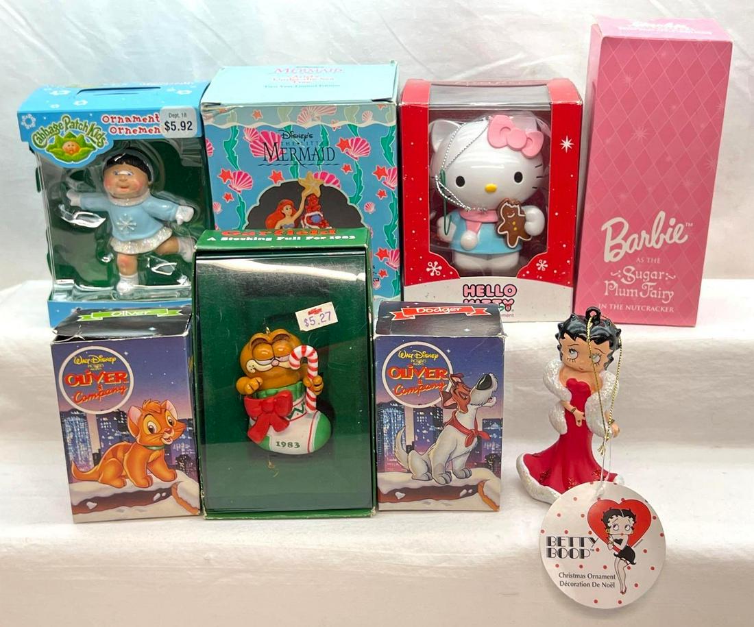 Walt Disney Cabbage Patch Kids Hello Kitty Ornaments And More: Walt Disney Cabbage Patch Kids Hello Kitty Ornaments And More. This lot includes, Cabbage Patch Kids 2005, Enesco Garfield 1983, Hello Kitty 2014. Enesco Walt Disney The Little Mermaid Ariels Under Th