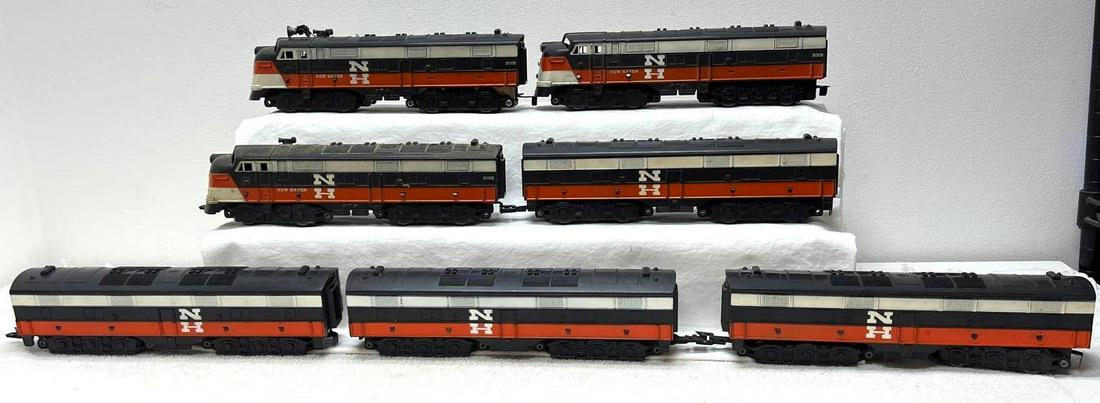 Postwar Marx O Gauge 2002 New Haven three A four B diesel units (1 of 6)