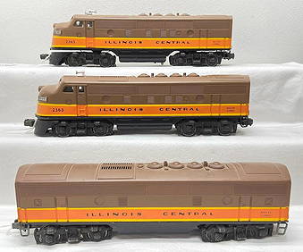 Modern Era Lionel O Gauge 2363P 2363T 2363C Illinois Central F3 diesel ABA units (1 of 5)