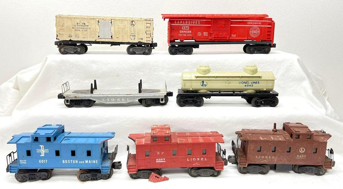 Postwar Lionel O Gauge 3472 6470 6045 6357 6017-100 6457 log car (1 of 4)