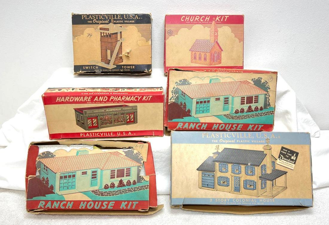 Postwar Plasticville O/S Gauge six kits in original boxes Hardware Pharmacy (1 of 8)