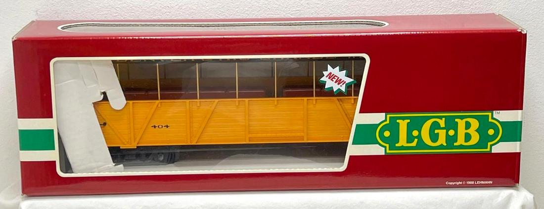 Modern Era LGB G Scale 30260 DRGW open air coach in OB: Modern Era LGB G Scale 30260 DRGW open air coach in original box with instructions. Train looks C8 with light run time. Box has sleeve, shows no wear. Please view the photos of the items in this lot c