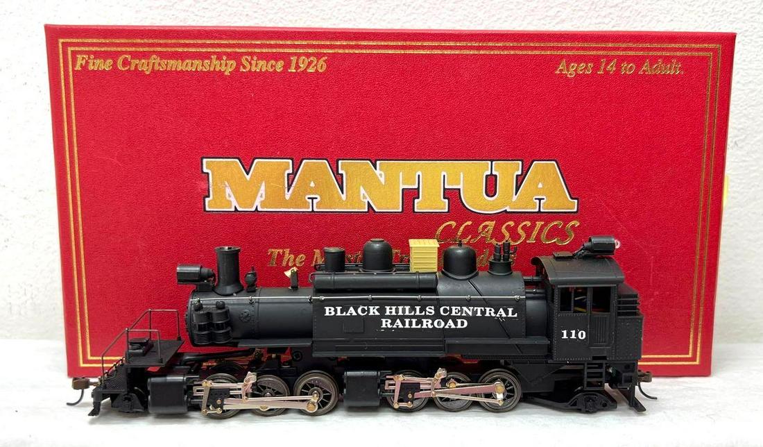 HO Gauge/Scale Mantua 353001 2-6-6-2T articulated: HO Gauge/Scale Mantua 353001 2-6-6-2T articulated steam logging locomotive in original box. Train is decorated smartly in Black Hills Central Railroad livery. Train looks perfect, C8 light run time. B