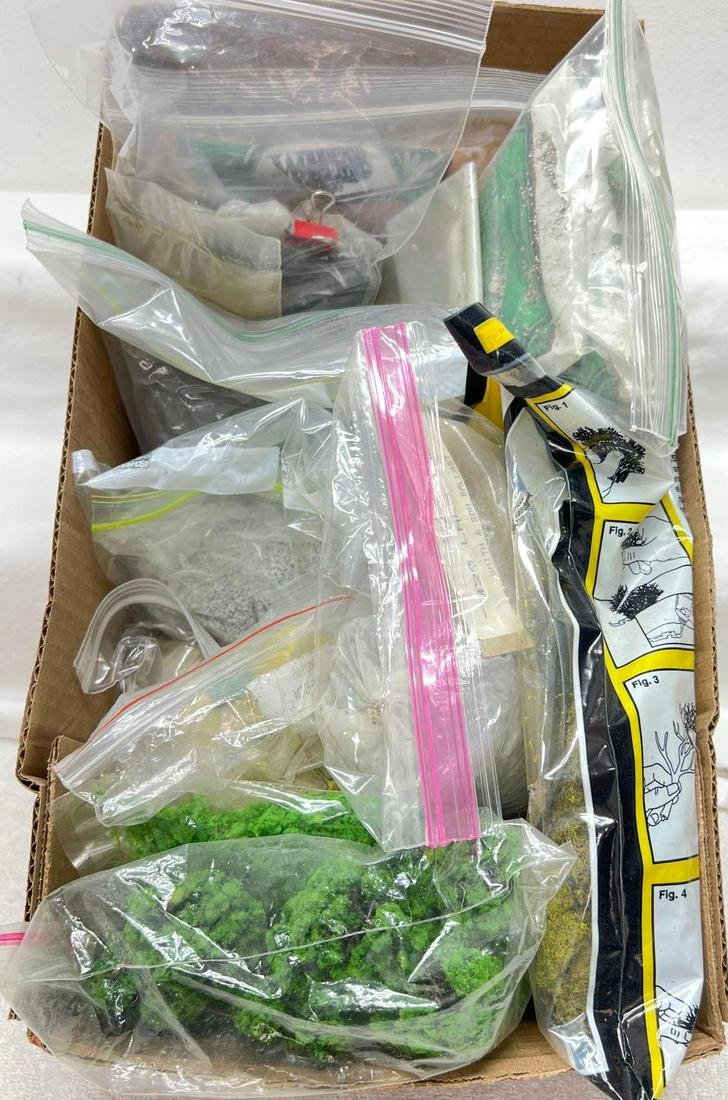 HO Gauge/Scale Woodland Scenics ballasts rock debris more: HO Gauge/Scale Woodland Scenics ballasts rock debris, lichen, more. Some material is Smith and Son. Most bags are open, but mmostly full. Great economical lot for a person fully intending on using the
