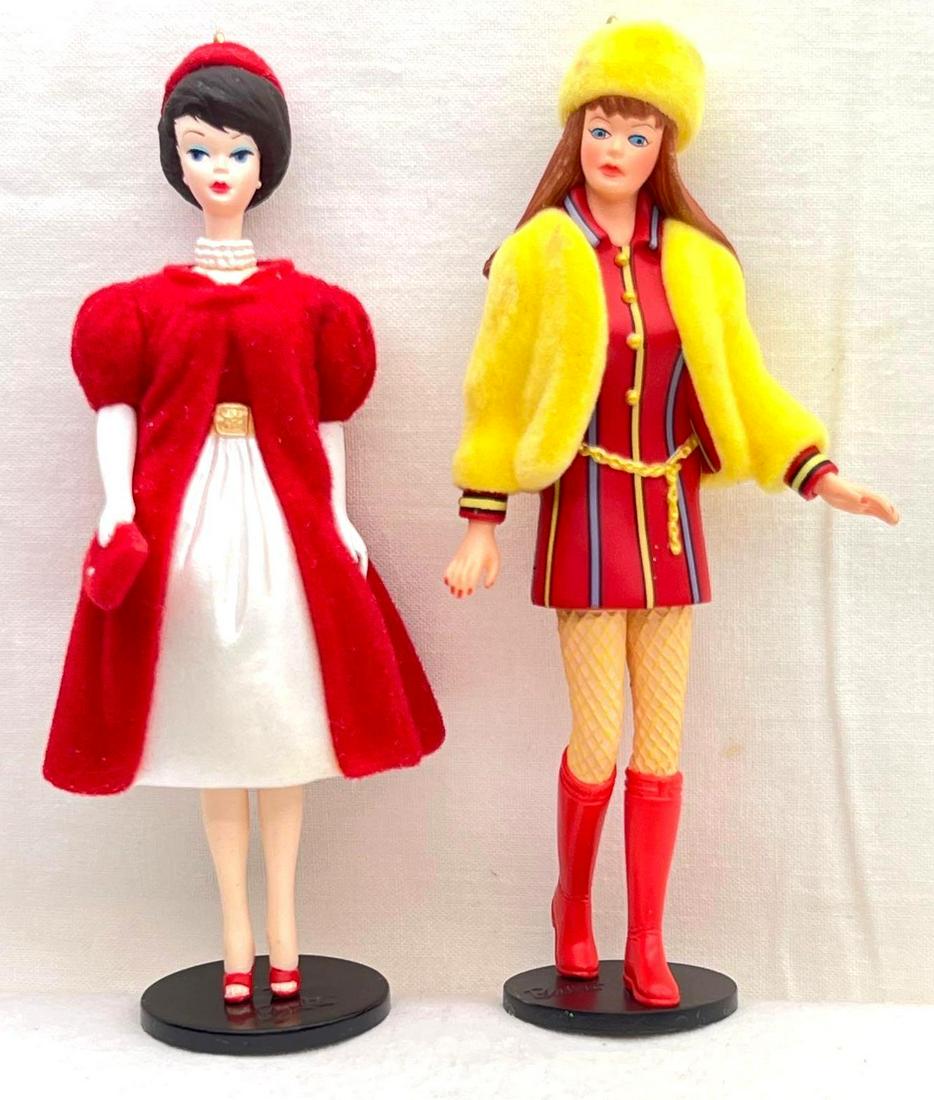 Hallmark Keepsake Ornament Lot Of Two Barbies: Hallmark Keepsake Ornament lot of two Barbies. This lot includes, 1998 Red Flare Silken Flame Barbie, fifth in the series, 2004 Smasheroo Barbie, eleventh in the series. Ornaments are used but still i