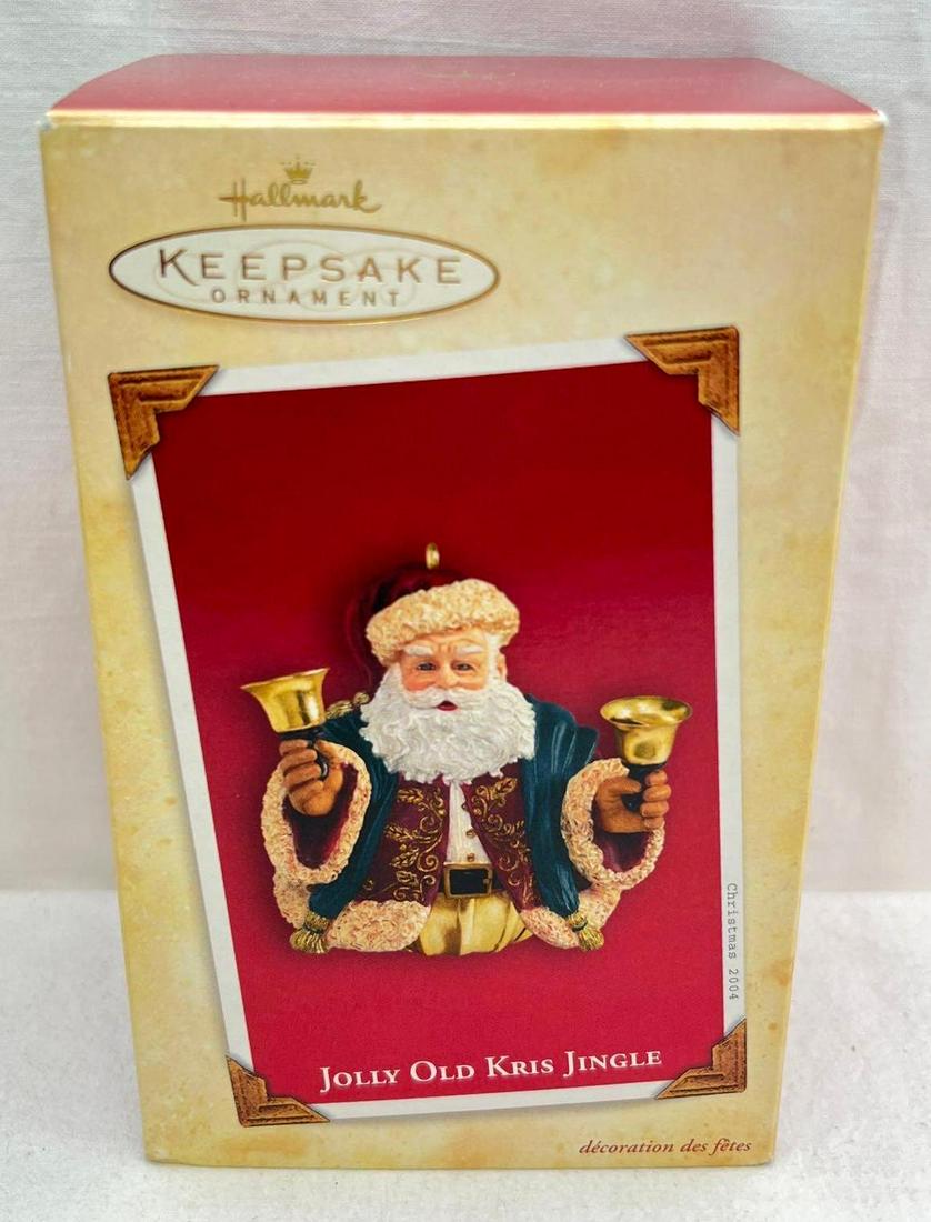 Hallmark Keepsake Ornament Jolly Old Kris Kringle: Hallmark Keepsake Ornament Jolly Old Kris Kringle. This lot includes, 2004 Jolly Old Kris Kringle. Ornament appears new, never displayed Mint condition. Box shows little to no wear. Ornaments are not