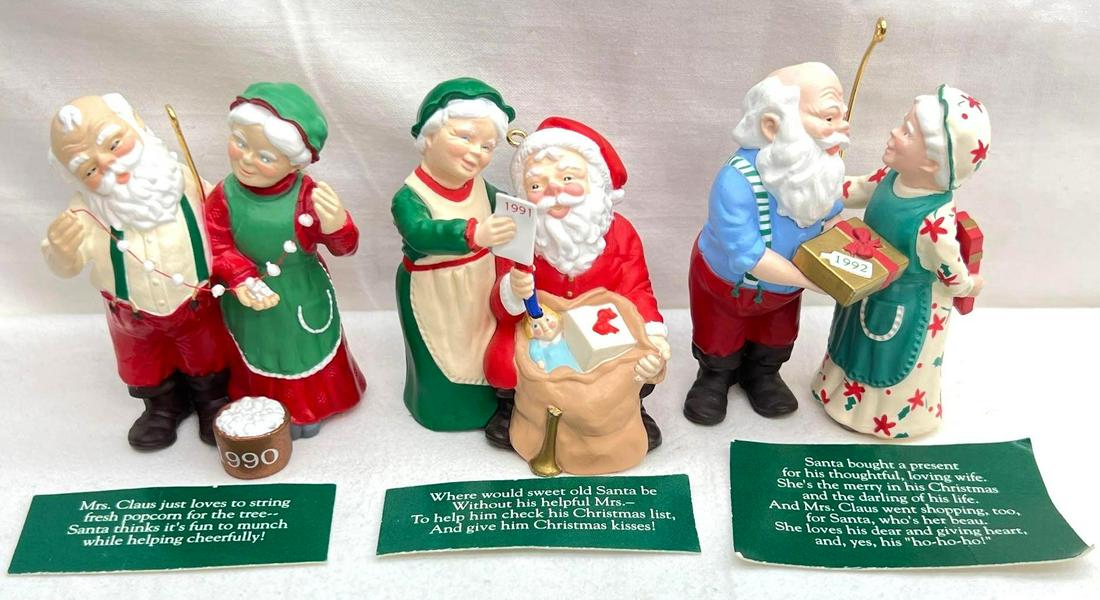 Hallmark Keepsake Ornament Lot Of 3 Mr and Mrs Claus Series (1 of 5)