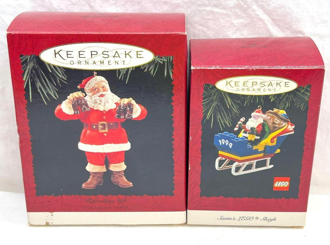 Hallmark Keepsake Ornaments lot of two Coca Cola Santa and Santas Lego Sleigh (1 of 7)