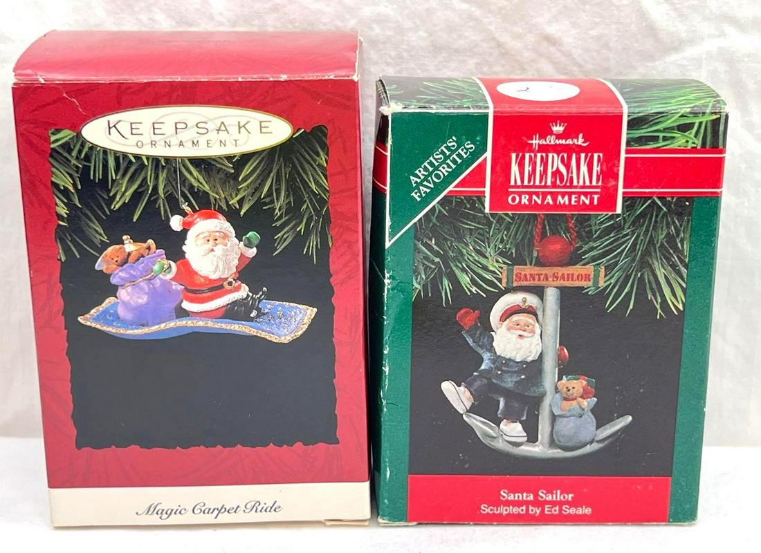 Hallmark Keepsake Ornaments lot of two Santas Santa Sailor Artists Favorites and Magic Carpet Ride (1 of 6)