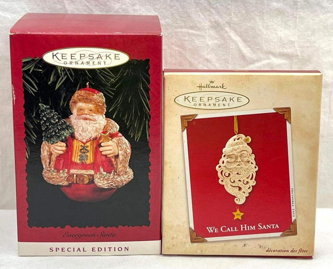 Hallmark Keepsake Ornaments lot Santas Evergreen Santa Special Edition and We Call Him Santa (1 of 9)