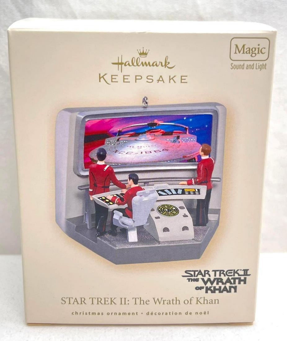 Hallmark Keepsake Ornaments Star Trek II The Wrath of Khan magic sound and light in original box (1 of 7)