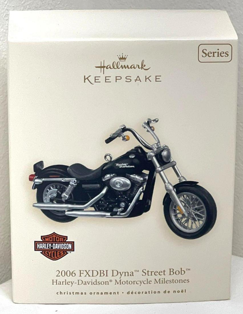 Hallmark Keepsake Ornaments Harley Davidson Motorcycle Milestones ninth in the series: Hallmark Keepsake Ornaments Harley Davidson Motorcycle Milestones ninth in the series. This great lot has the 2007 harley Davidson 2006 FXDBI Dyna Street Bob. Ninth in the Harley-Davidson Motorcycle M