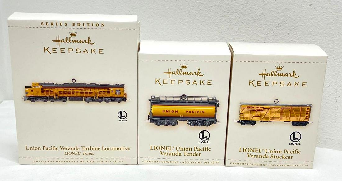 Hallmark Keepsake Ornaments lot of three Lionel Union Pacific Veranda (1 of 5)