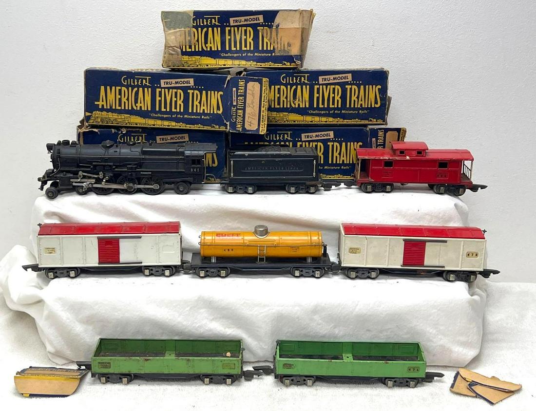 Prewar American Flyer O Gauge 545 tender 476 476 478 478 480 484 w/ boxes (1 of 7)